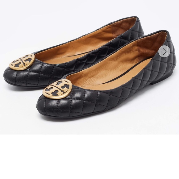Tory Burch black quilted leather Benton ballet flats - Picture 14 of 15